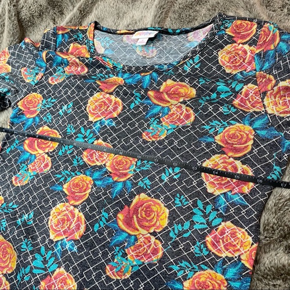 LuLaRoe Julia Dress Rose Print - Picture 4 of 5
